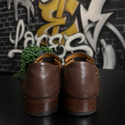 Gucci Horsebit Monogram Velvet Brown Loafers