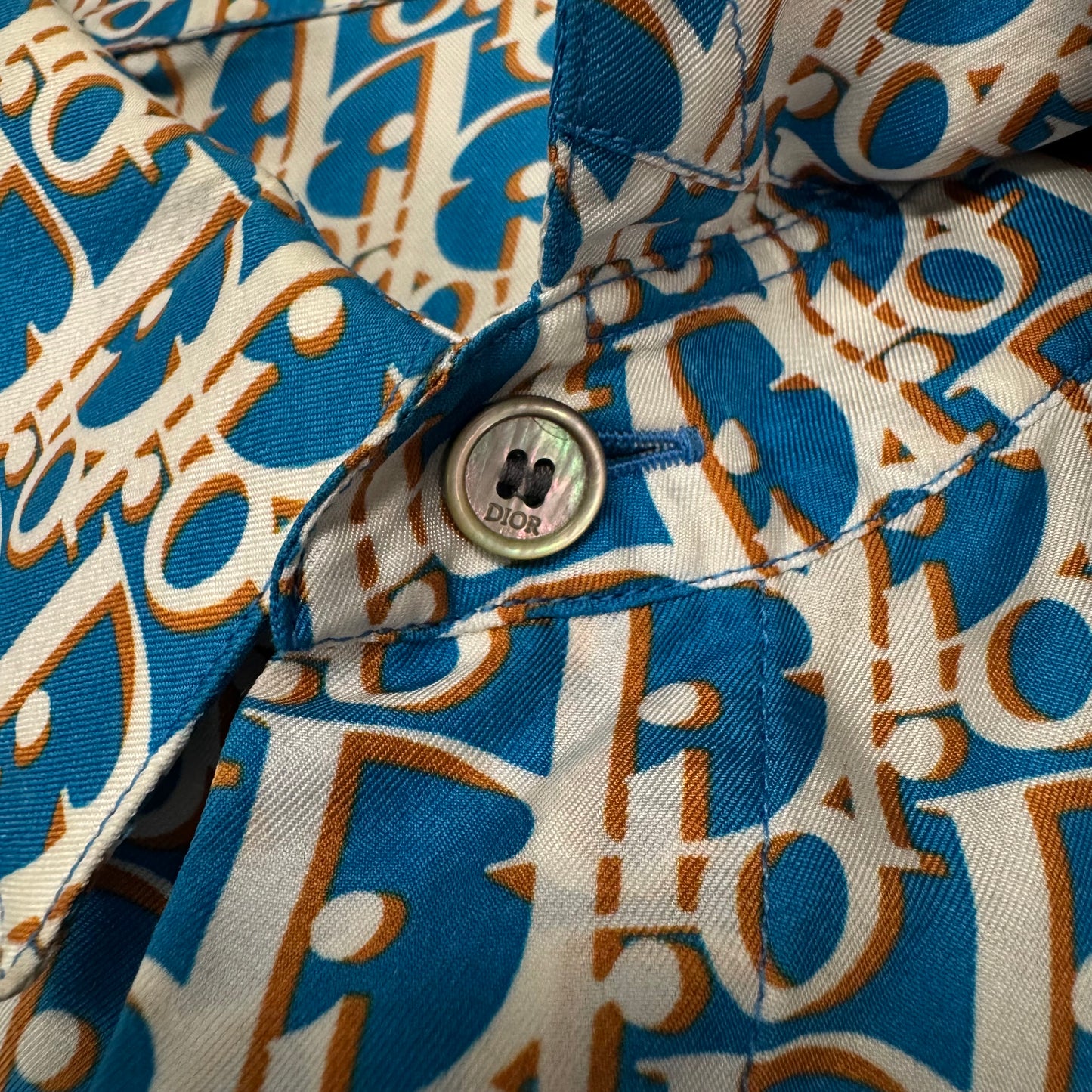 Dior Oblique Silk Shirt Blue