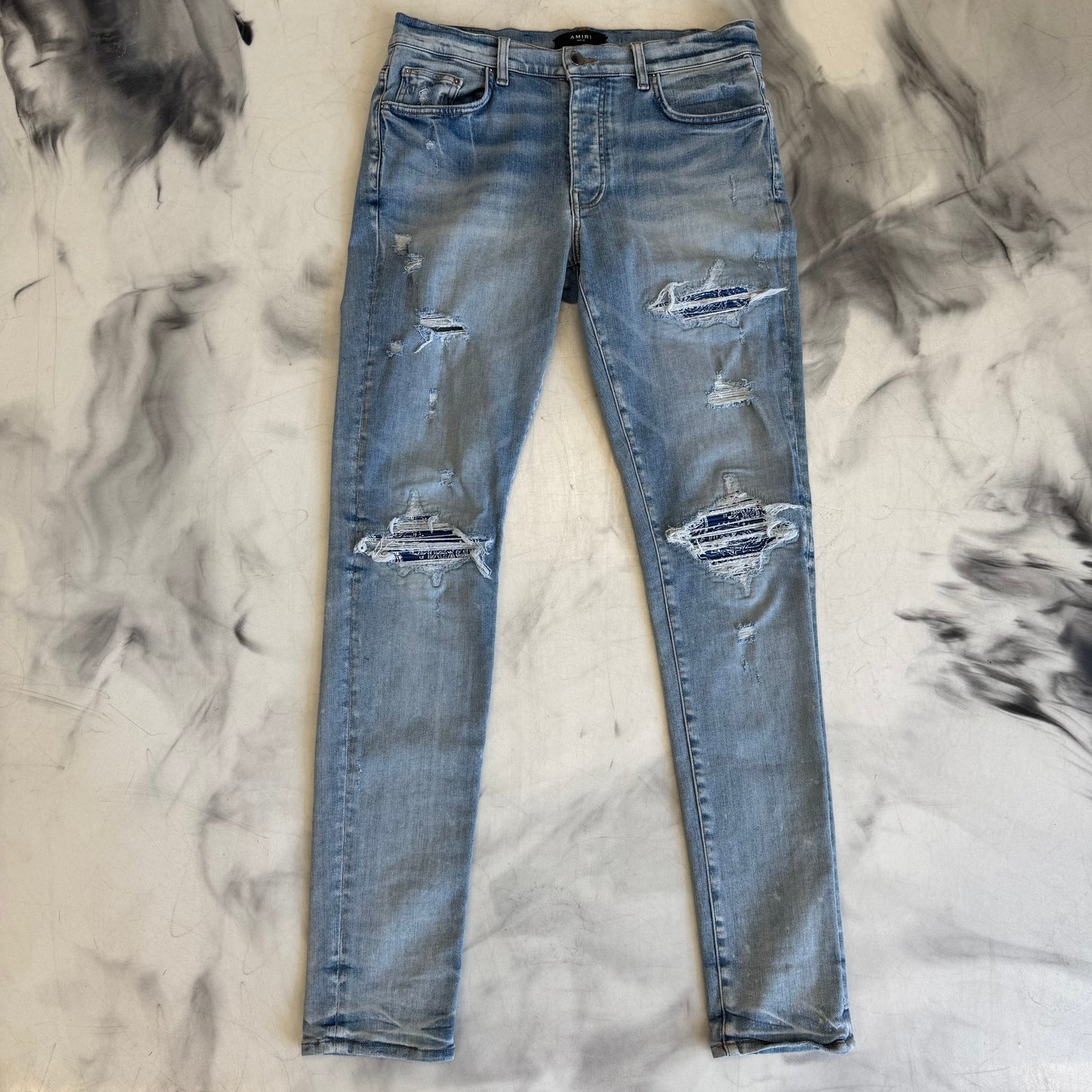 Amiri Bandana Blue Jeans