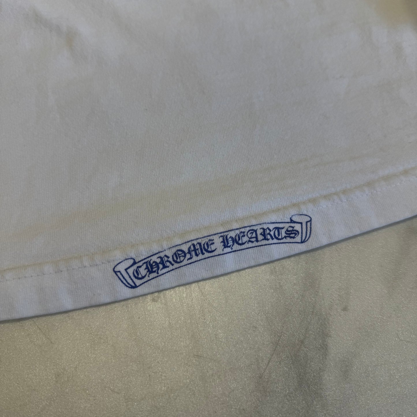 Chrome Hearts Big Cross Back Logo White/Blue