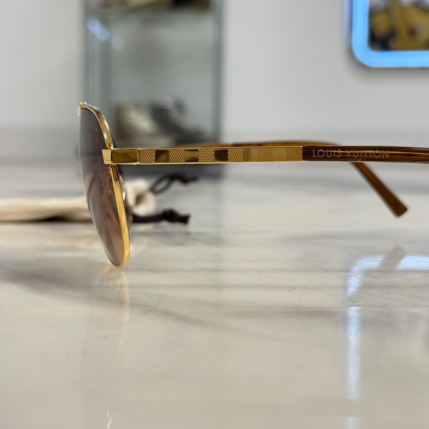Louis Vuitton Attitude Pilote Gold Sunglasses