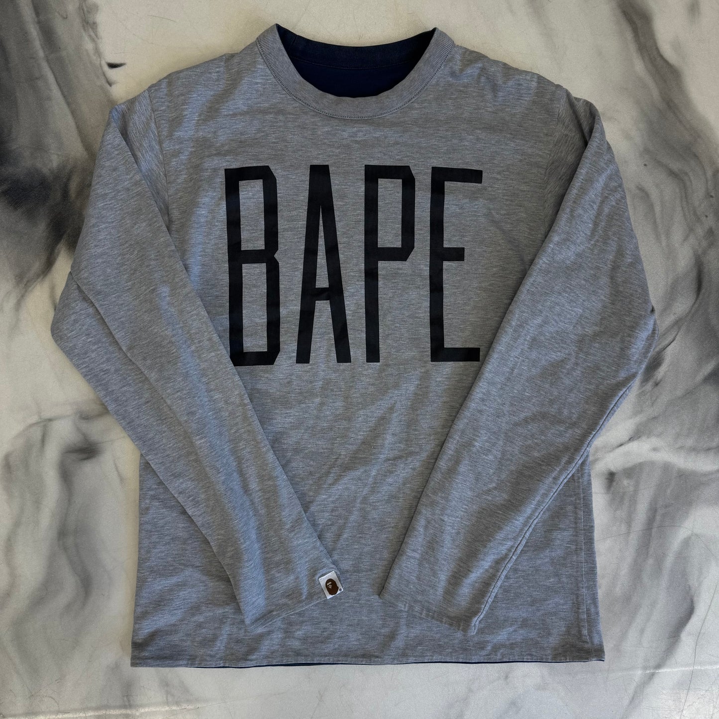 Bape Reversible L/S Navy/Grey