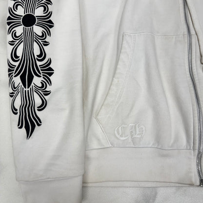 Chrome Hearts Floral Horseshoe Zip Up White