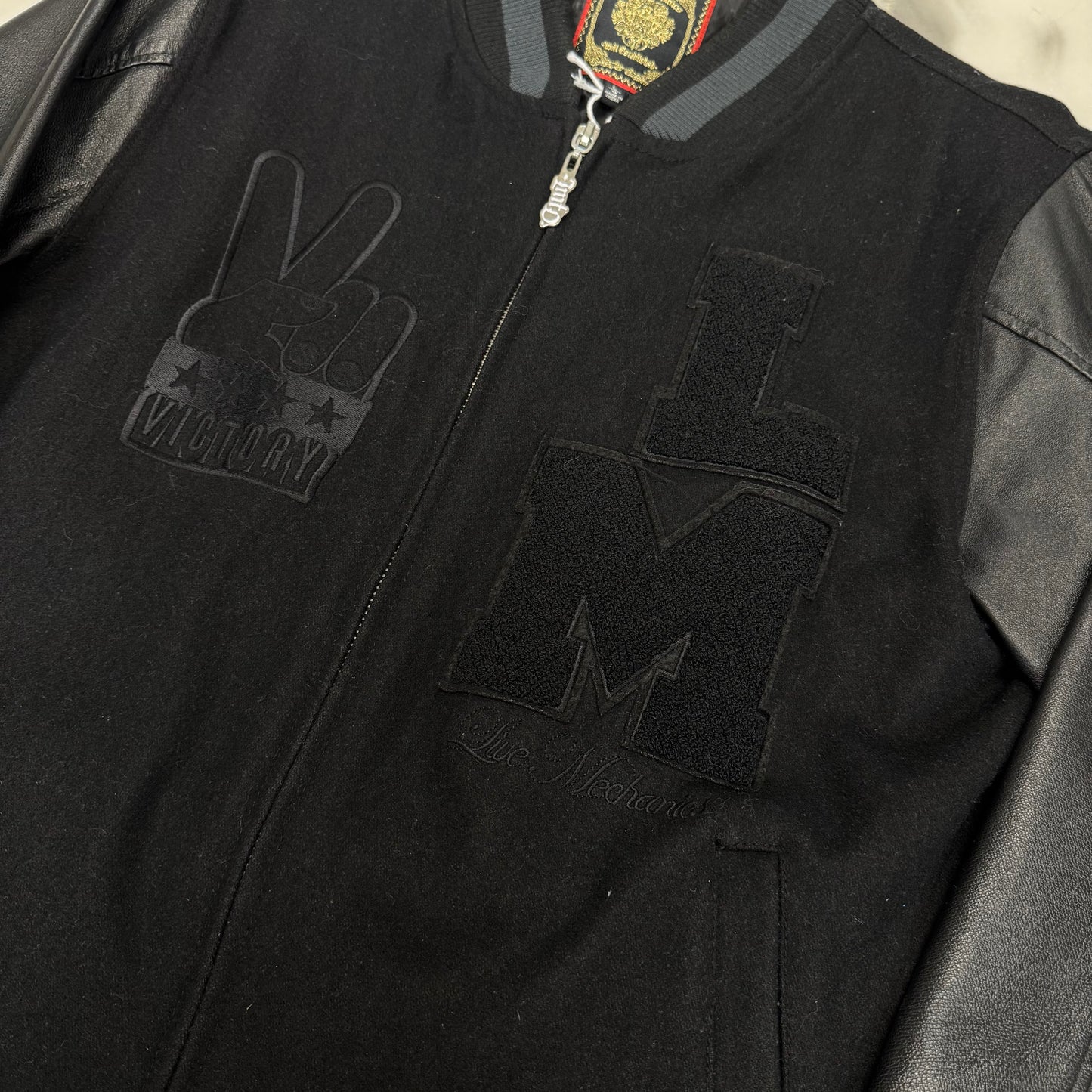 Live Mechanics Varsity Jacket Black
