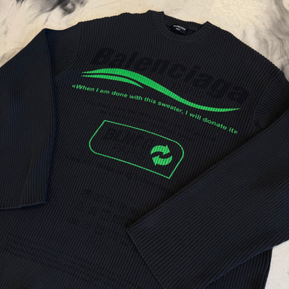 Balenciaga Oversized Ribbed Cotton Sweater