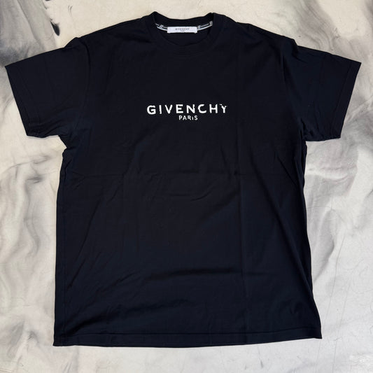 Givenchy Tee Distressed Logo Black