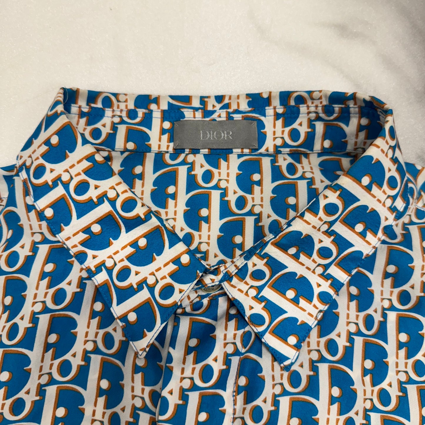Dior Oblique Silk Shirt Blue