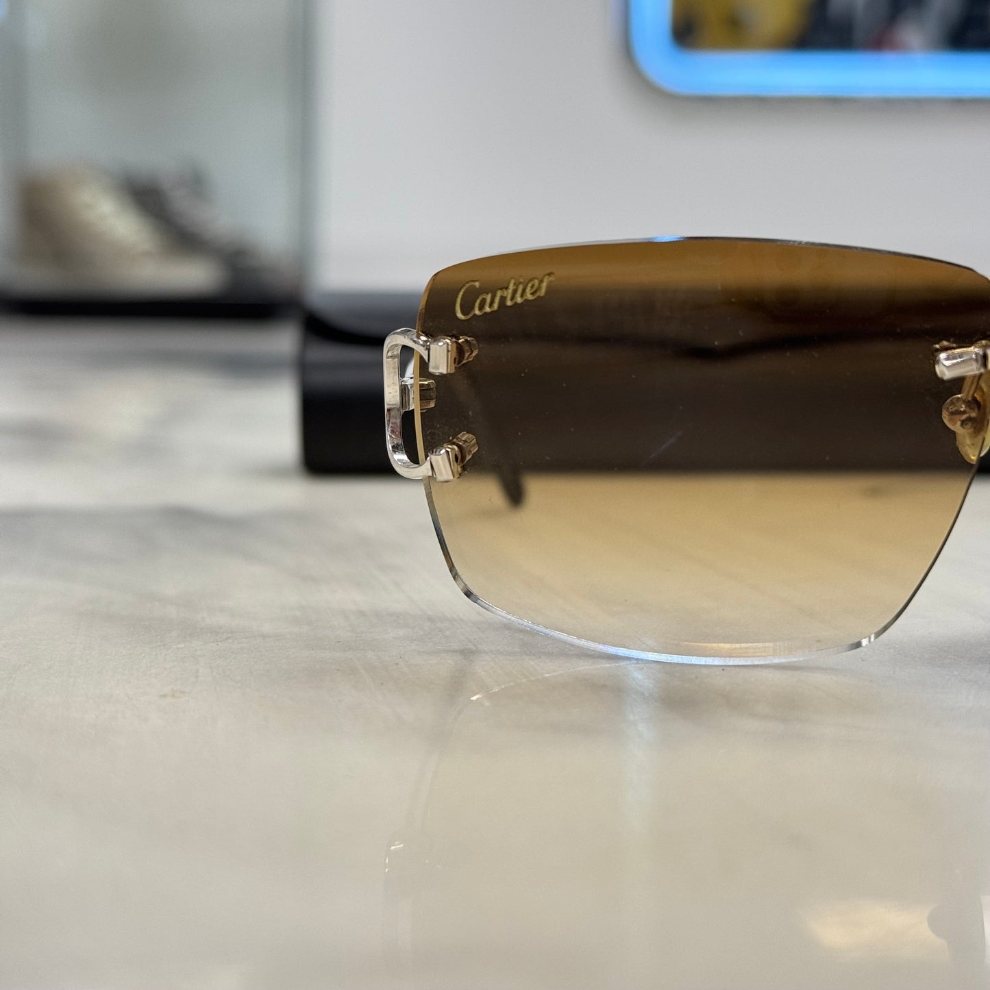 Cartier Big Cs Platinum Brown Lenses