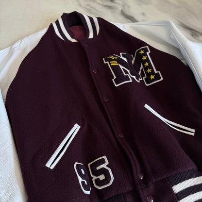 Varsity Jacket Burgundy/White