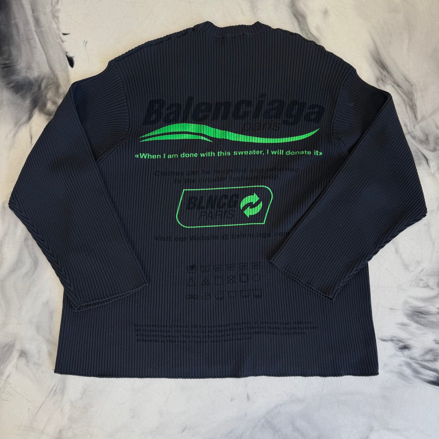 Balenciaga Oversized Ribbed Cotton Sweater