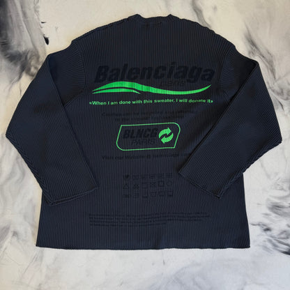 Balenciaga Oversized Ribbed Cotton Sweater