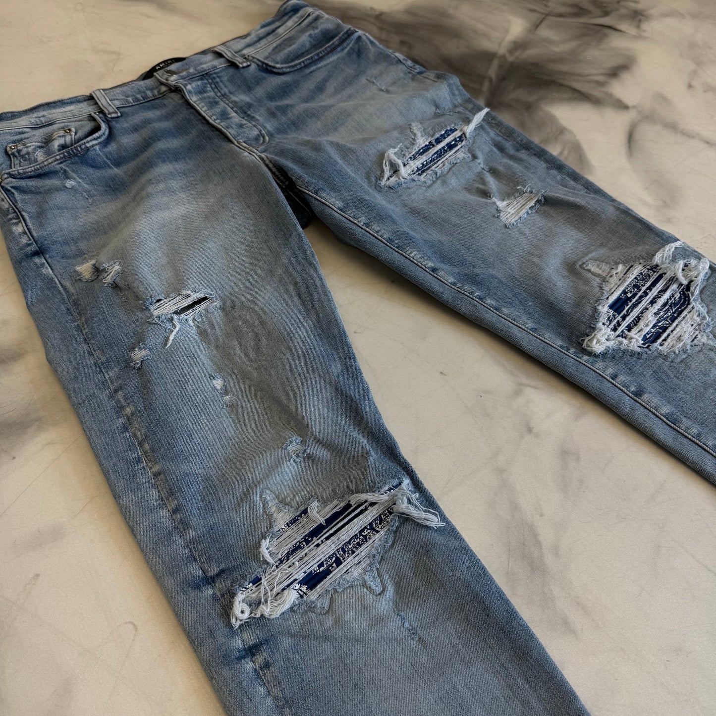 Amiri Bandana Blue Jeans