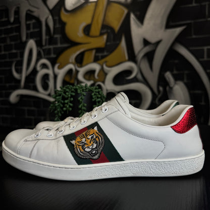Gucci Ace Tiger White Mismatched Heel