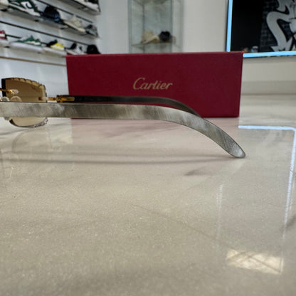 Cartier C Decor White Buffalo Horn Gold Hardware Diamond Cut