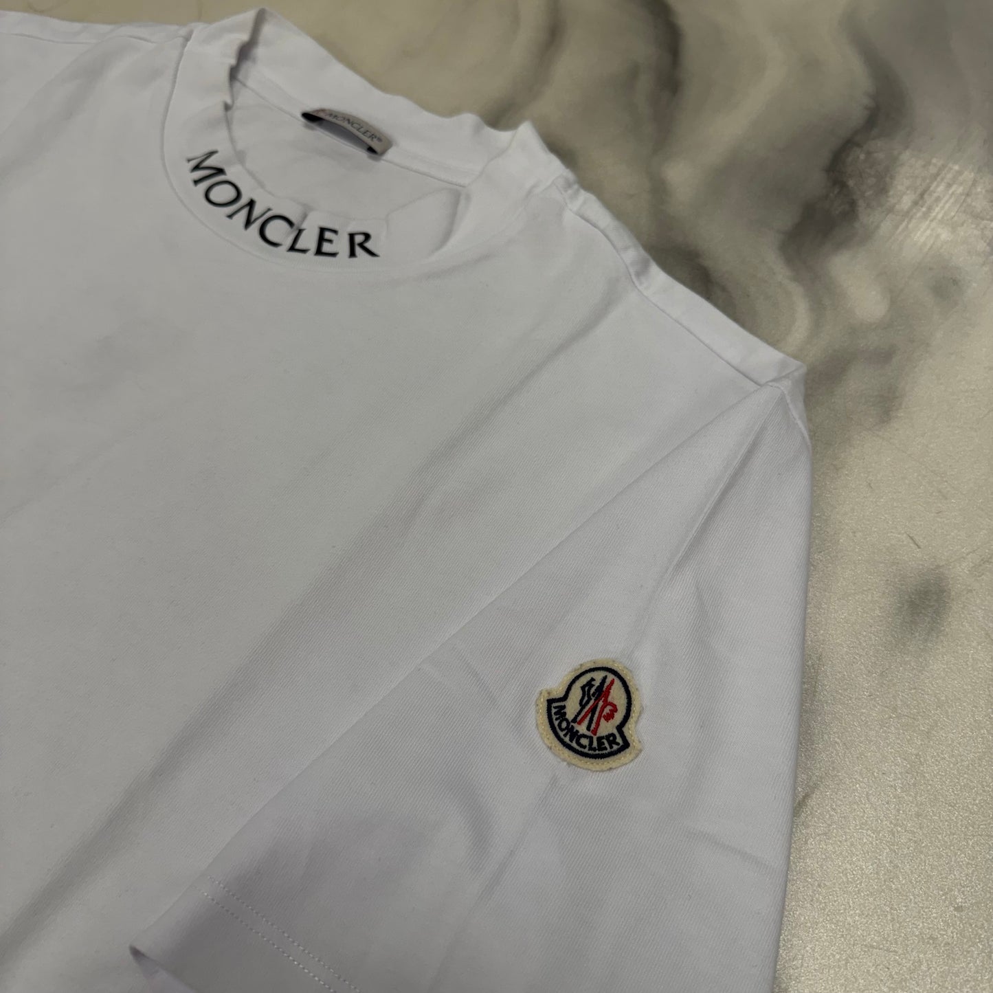 Moncler Neck Logo Tee White