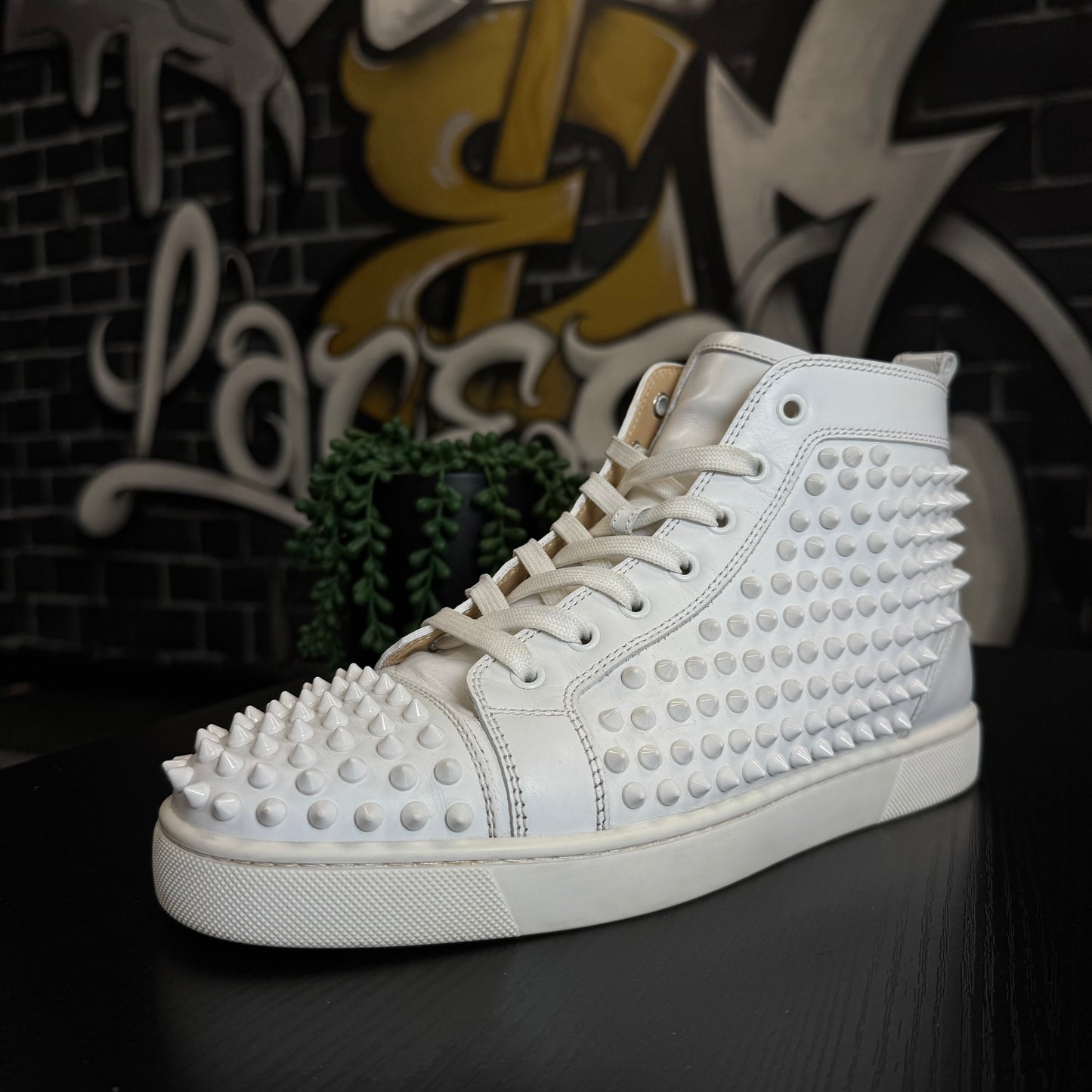 Louboutin Louis Spike Orlato Flat White