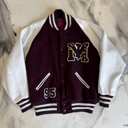 Varsity Jacket Burgundy/White