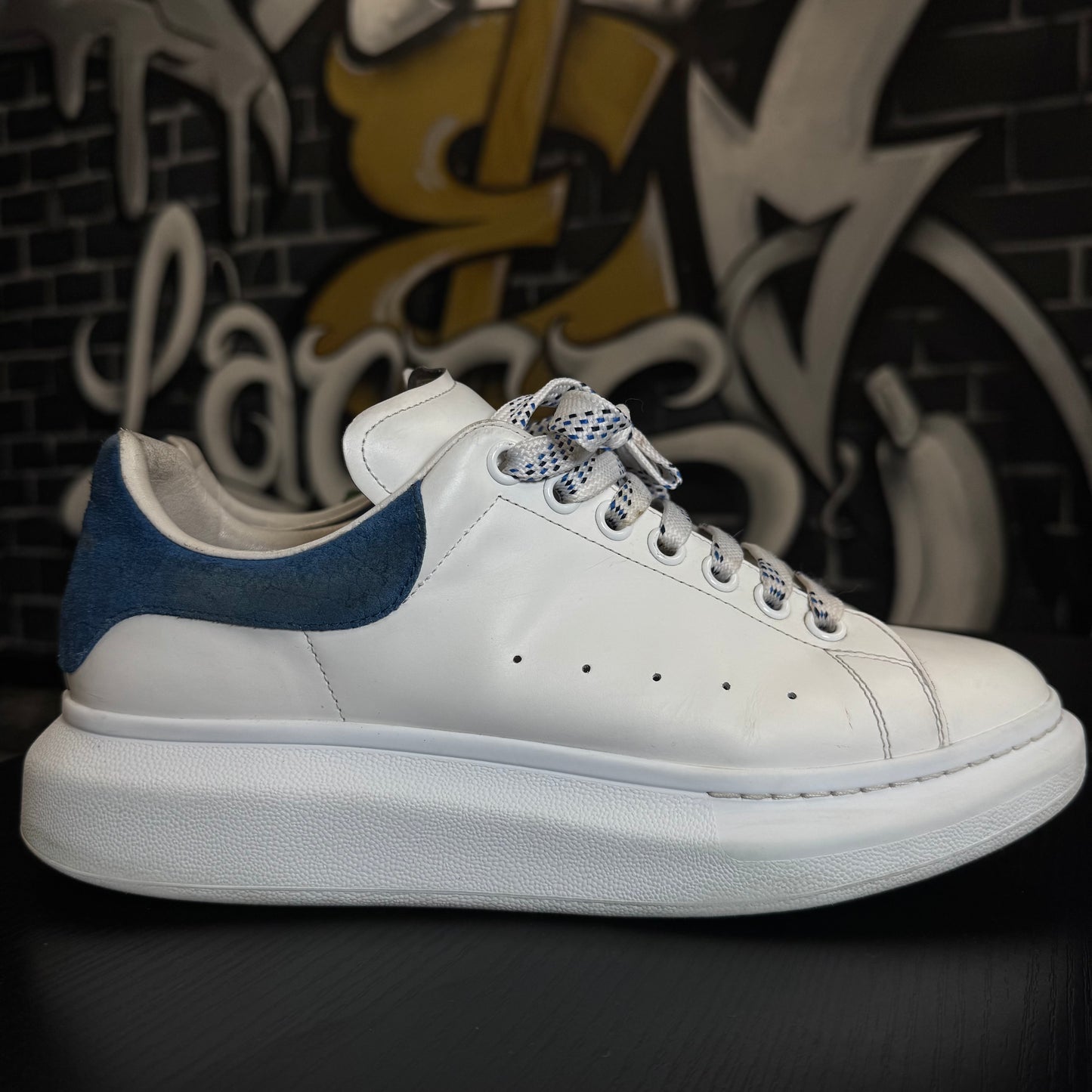 Alexander Mcqueen Oversized Sneakers Crocodile Blue