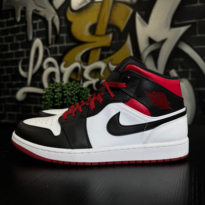 Jordan 1 Mid Gym Red Black Toe