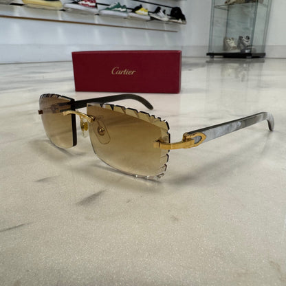 Cartier C Decor White Buffalo Horn Gold Hardware Diamond Cut