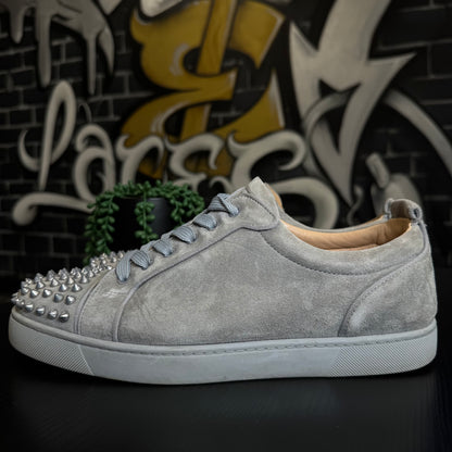 Louboutin Louis Spike Orlato Flat Suede Grey