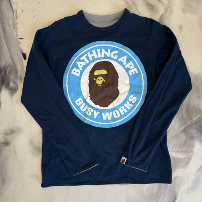Bape Reversible L/S Navy/Grey