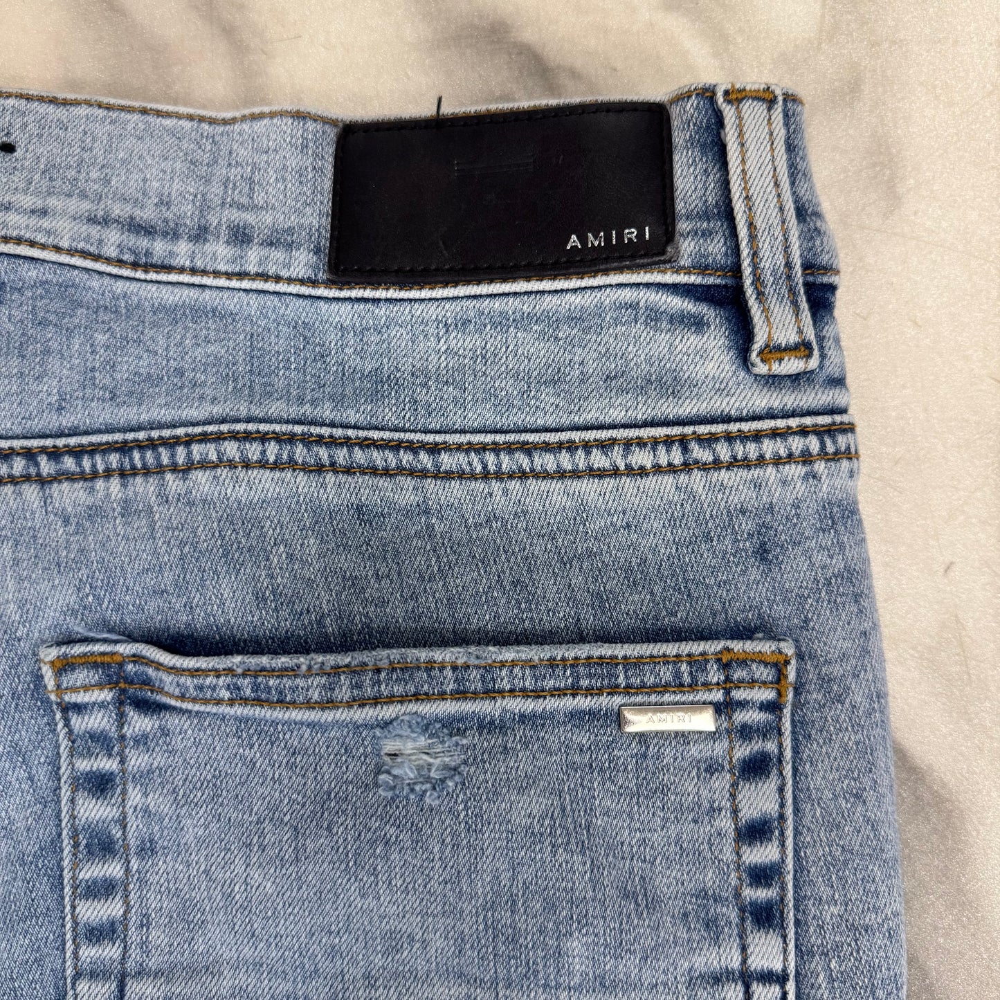 Amiri Jeans Shining Patches Blue