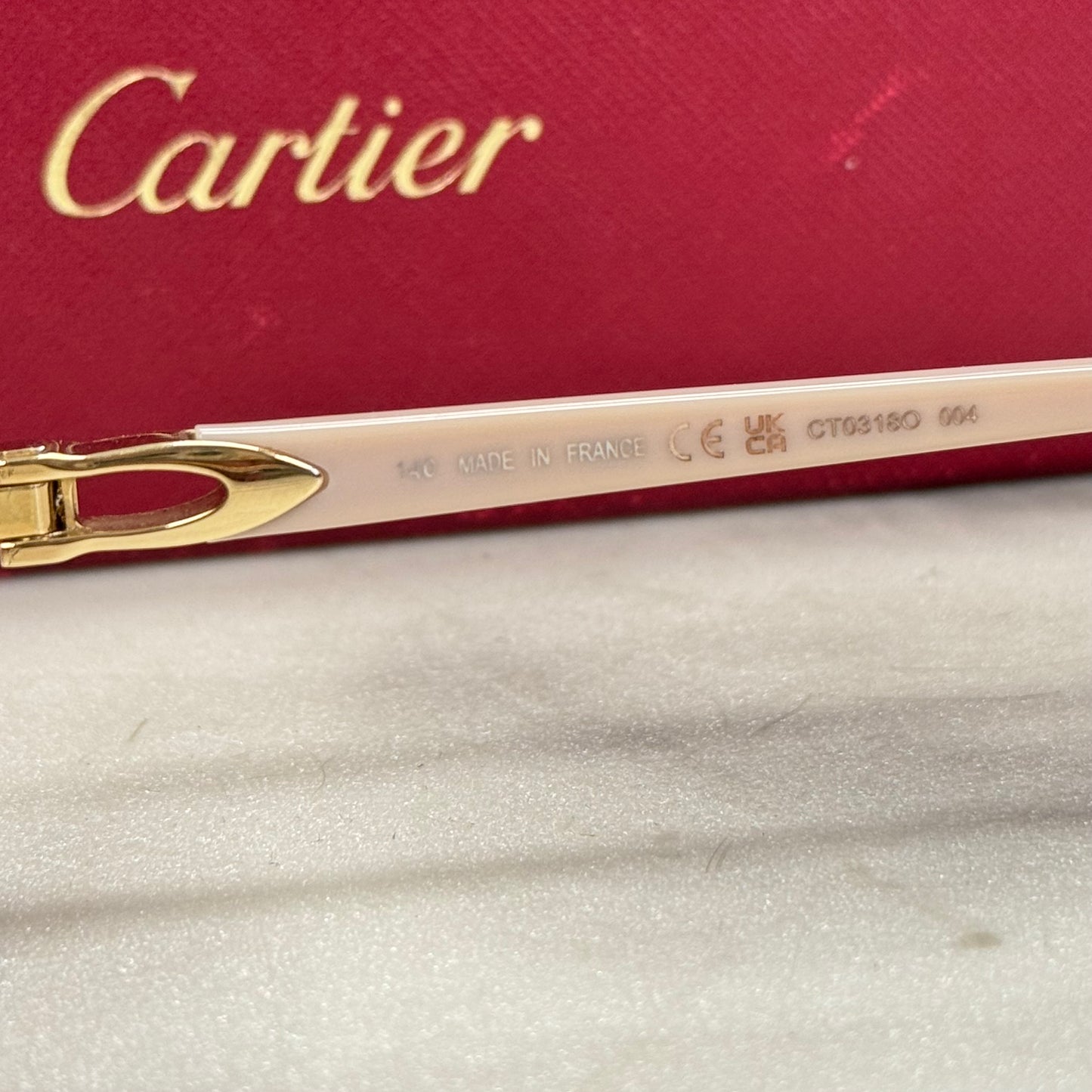 Cartier C Decor Pink Diamond Hardware Diamond Cut Glasses