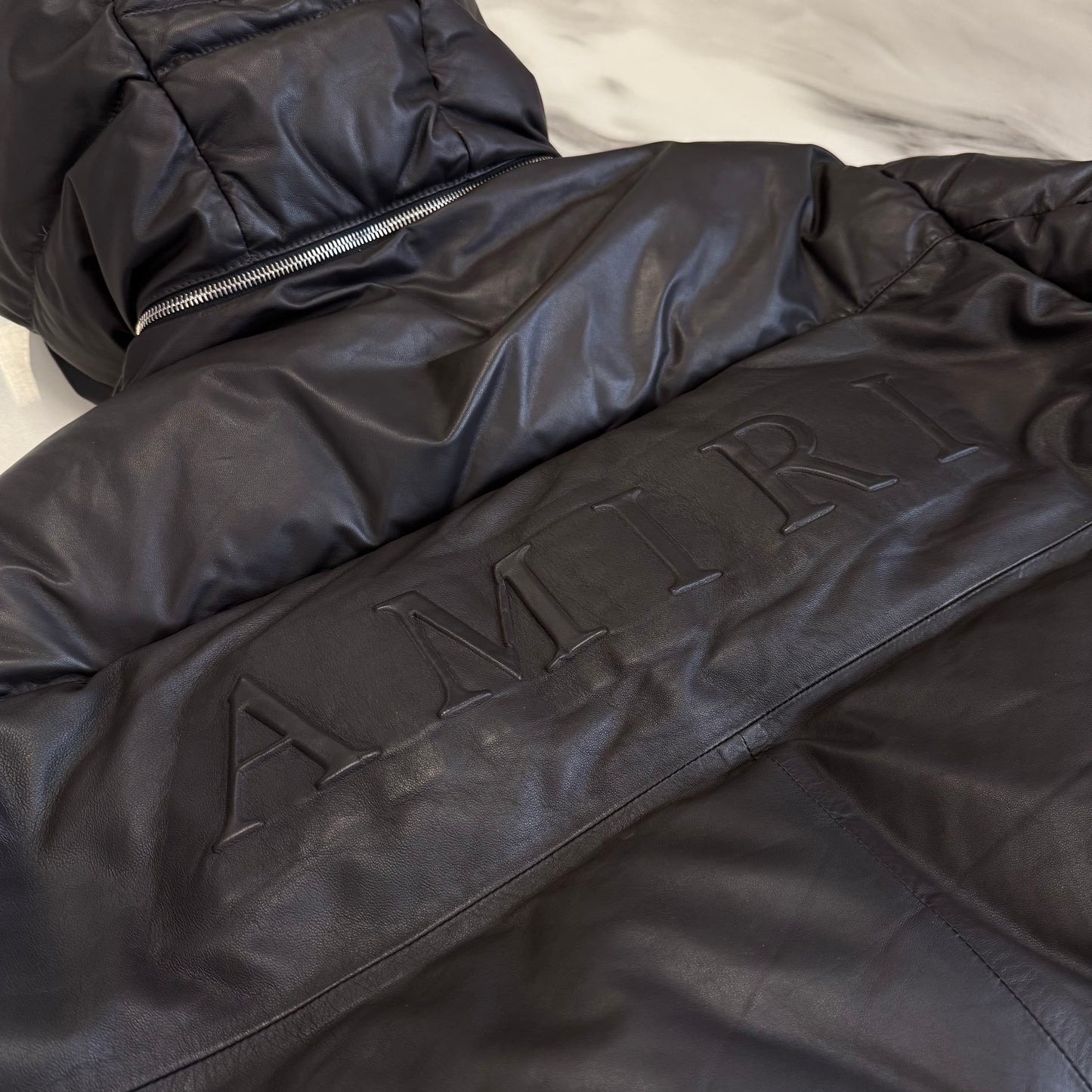 Amiri Lambskin Puffer Brown