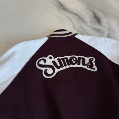 Varsity Jacket Burgundy/White