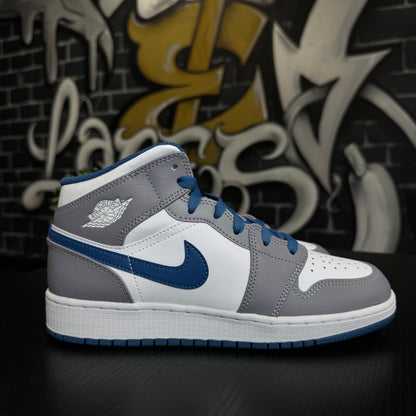 Jordan 1 Mid Cement True Blue