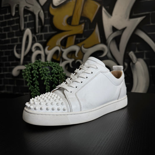 Louboutin Louis Orlato Flat Spikes White