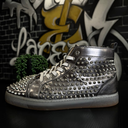 Louboutin Louis Orlato Flat Spikes Metallic