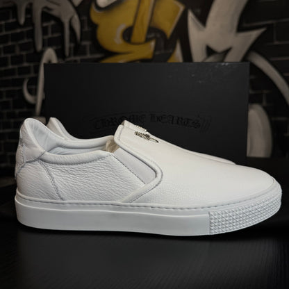 Chrome Hearts Dagger Slip On White Leather