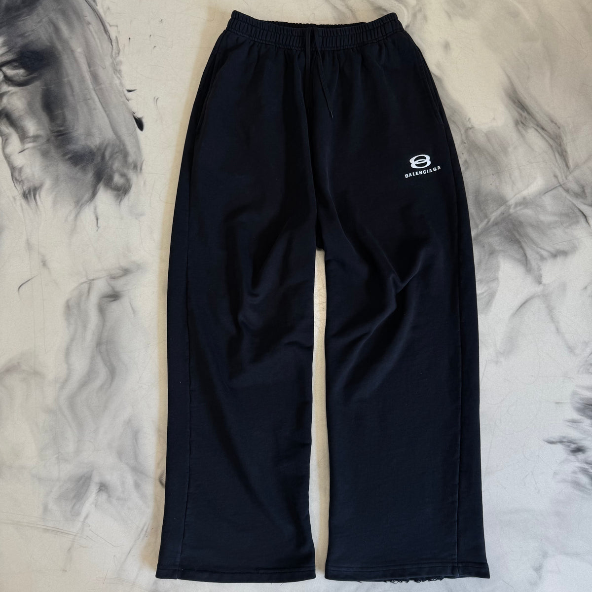 Balenciaga Baggy Logo Print Sweatpants Black
