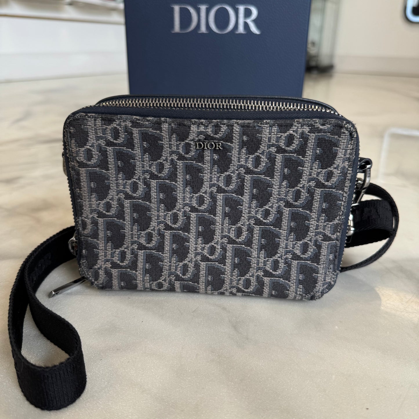Dior Shoulder Pouch Navy/Grey