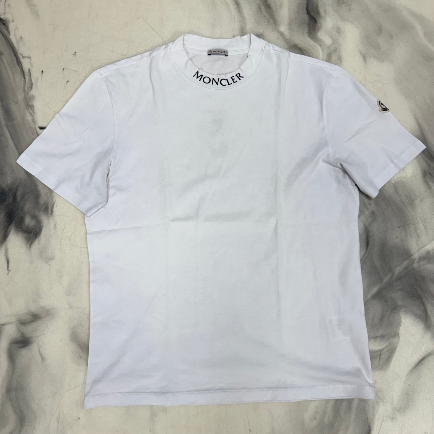 Moncler Neck Logo Tee White