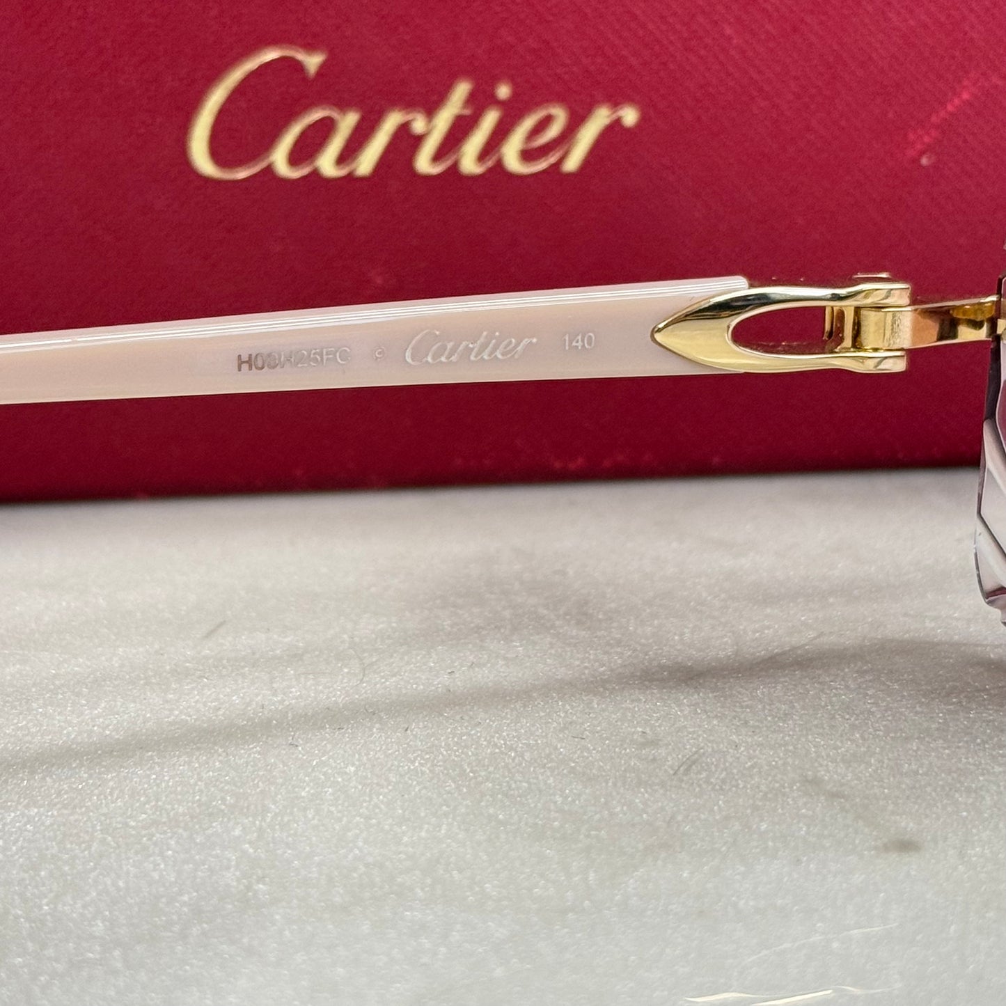 Cartier C Decor Pink Diamond Hardware Diamond Cut Glasses