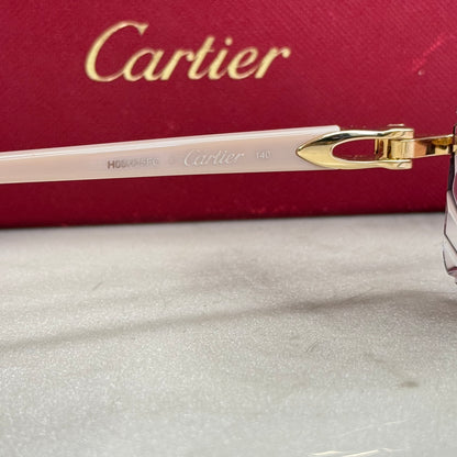 Cartier C Decor Pink Diamond Hardware Diamond Cut Glasses