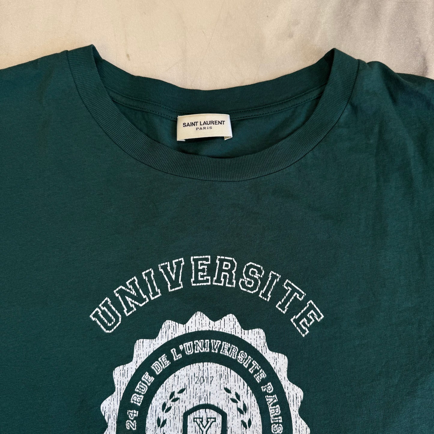 Saint Laurent University Tee Green