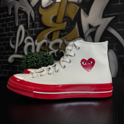 Converse CDG High Cream/Red