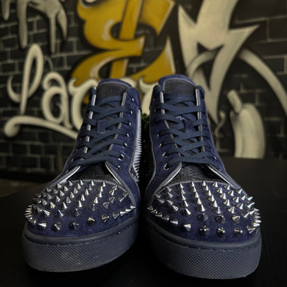 Louboutin Louis Orlato Flat Spikes Navy
