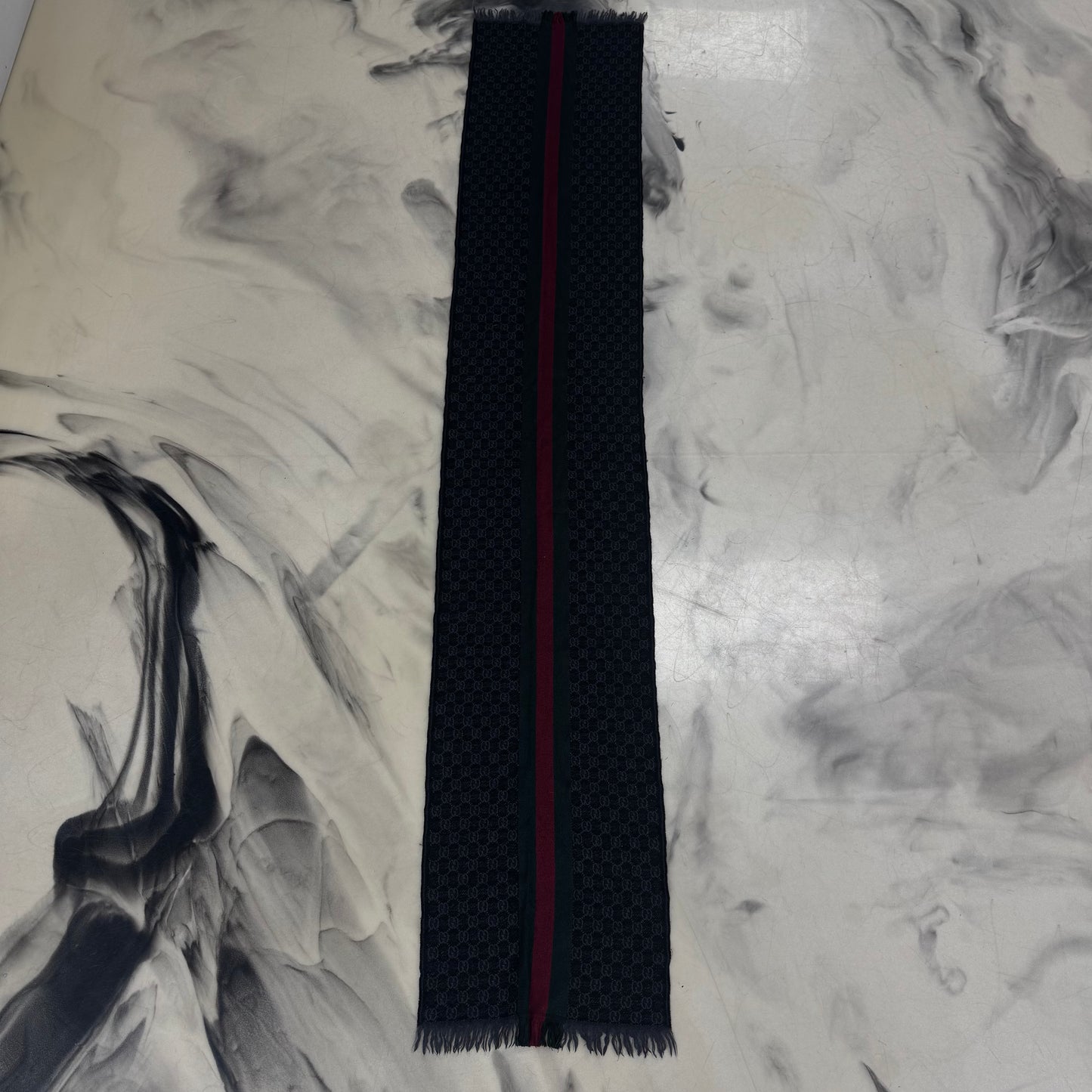 Gucci Striped Scarf Black