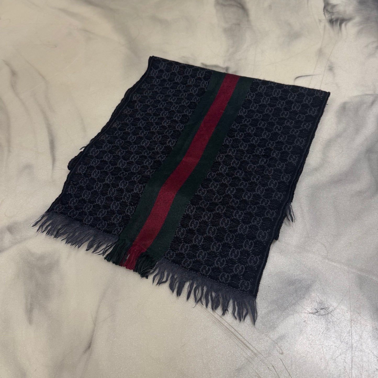 Gucci Striped Scarf Black