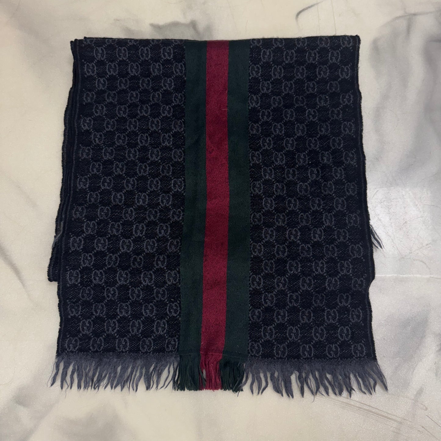 Gucci Striped Scarf Black