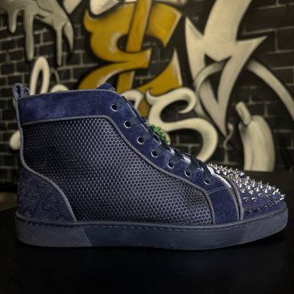 Louboutin Louis Orlato Flat Spikes Navy